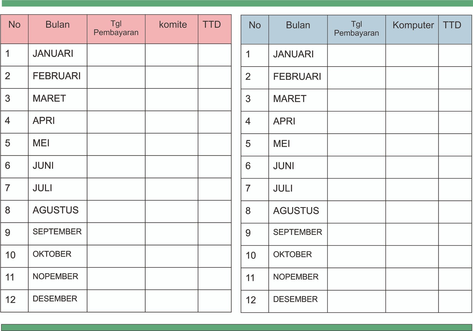KARTU SPP FORMAT EXEL